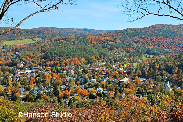 Woodstock, VT - Mt. Tom view of Woodstock - Closer